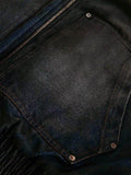 Jaqueta Washed Denim Fur Hooded