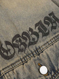 Jaqueta Washed Vintage Letter
