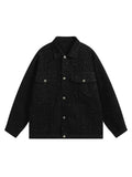 Distressed Sequin Design Denim Jacket