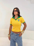 Camisa Polo Feminina Brasil