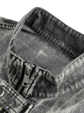 Jaqueta Thesupermade Hip-hop Distressed Washed Printed Denim - 2239