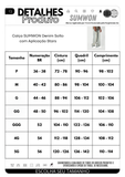 Calça Denim Solto com Aplicação Stars