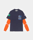 Camiseta Manga Longa Piet F.C - Vintage Blue/Laranja