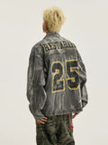 Jaqueta Thesupermade Hip-hop Distressed Washed Printed Denim - 2239