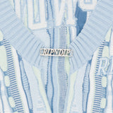 Corded Knit Cropped Long Sleeve (Light Blue) - Camiseta