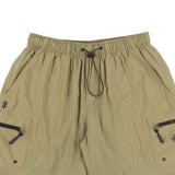 Plain Cargo Nylon Shorts in Beige