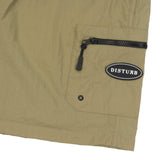Plain Cargo Nylon Shorts in Beige