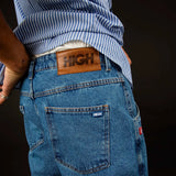 Jeans Pants Logo Line Blue