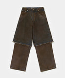Overlayed Denim Trousers Blue