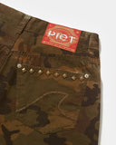 Distressed Camo Oversized Denim