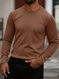 Camiseta CasualCool de Manga Longa e Gola Redonda com Nervuras