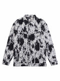 Jaqueta Black And White Contrast Floral Denim