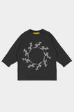 Camiseta Barra Crew Raglan 3/4 Estonada (Black)