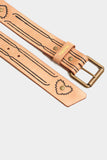 Cinto Barra Crew Couro Filetagem (Beige)