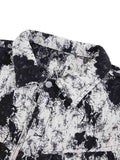 Jaqueta Black And White Contrast Floral Denim