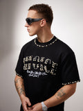 Camiseta Elegant Pearl-Embellished Oversized