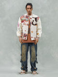 Jaqueta Owl Patch College Baseball Jersey