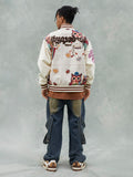 Jaqueta Owl Patch College Baseball Jersey