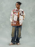 Jaqueta Owl Patch College Baseball Jersey
