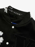 Jaqueta College Pink Terry Patch Baseball Jersey