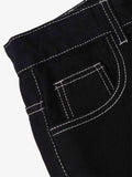 Calça Solid Color Casual Jeans Red