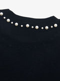 Camiseta Elegant Pearl-Embellished Oversized