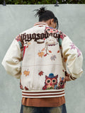 Jaqueta Owl Patch College Baseball Jersey