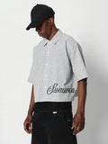 SUMWON Camisa Xadrez Ajustada com Bordado