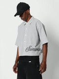 SUMWON Camisa Xadrez Ajustada com Bordado